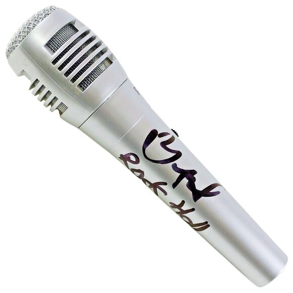 DJ Yella Signed Microphone Rock HOF Inscription N.W.A. Proof Beckett Autographed